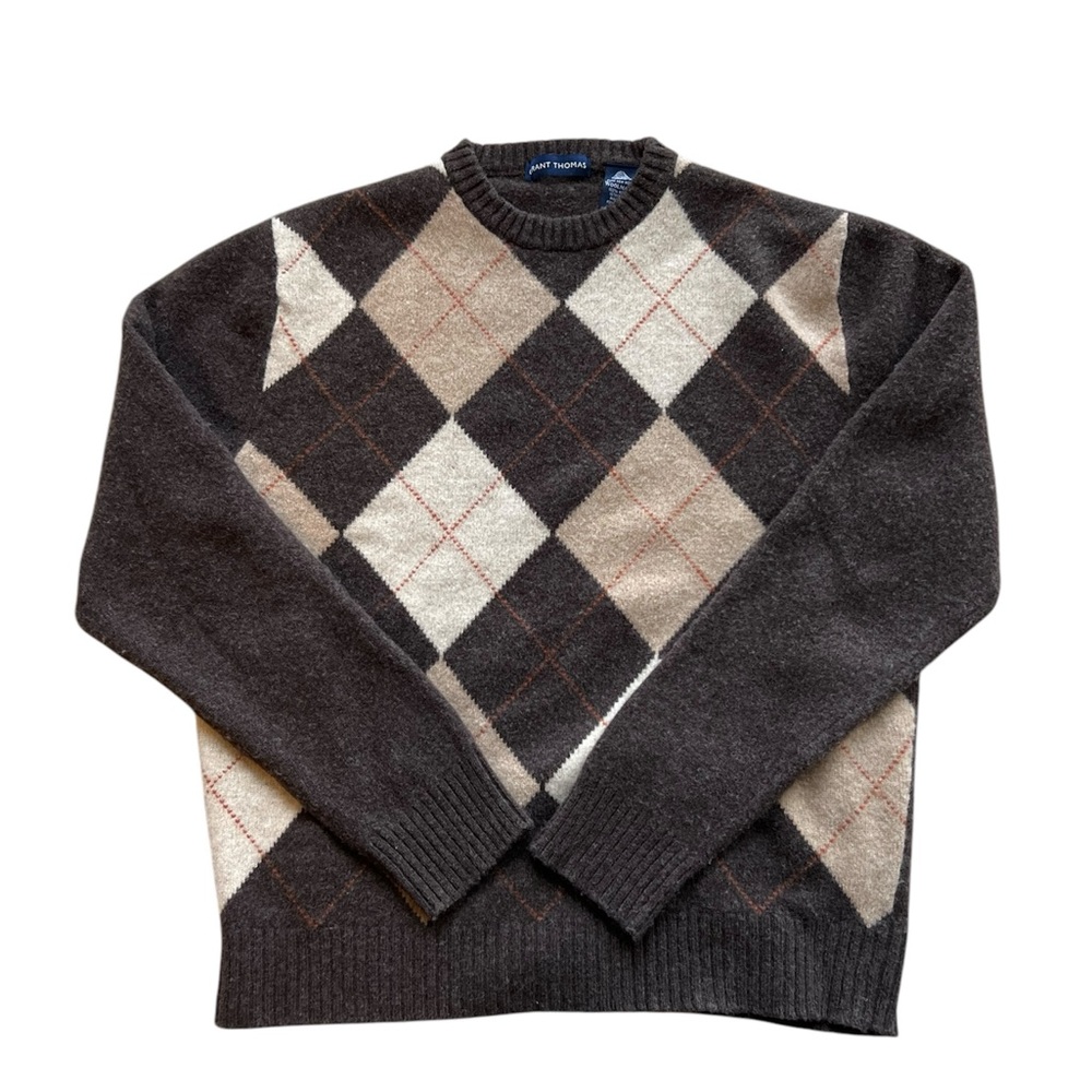 Grant Thomas 100% Wool Argyle Sweater